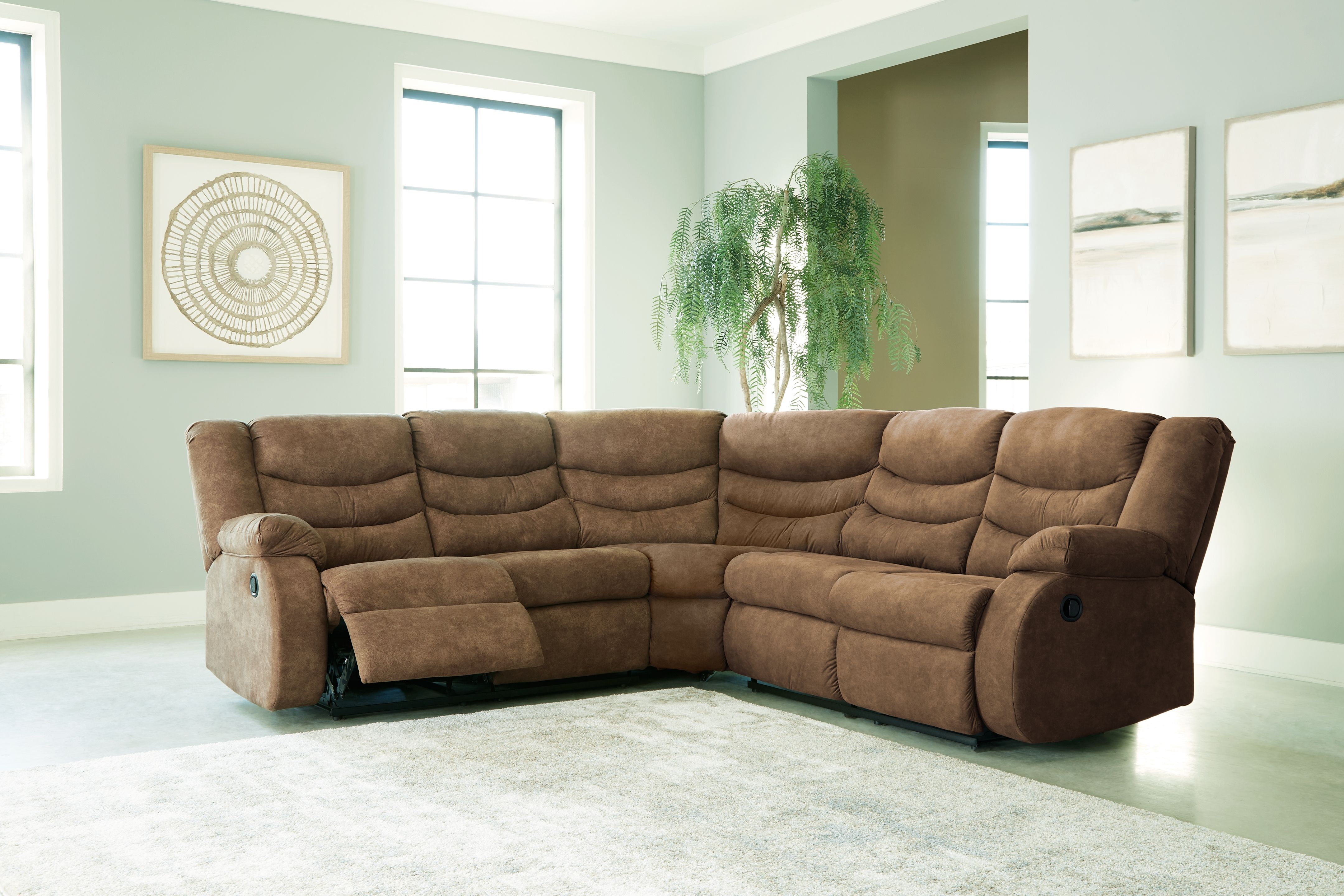 Ashley Partymate 3 Piece Reclining Sectional Set 36902-48-50-25